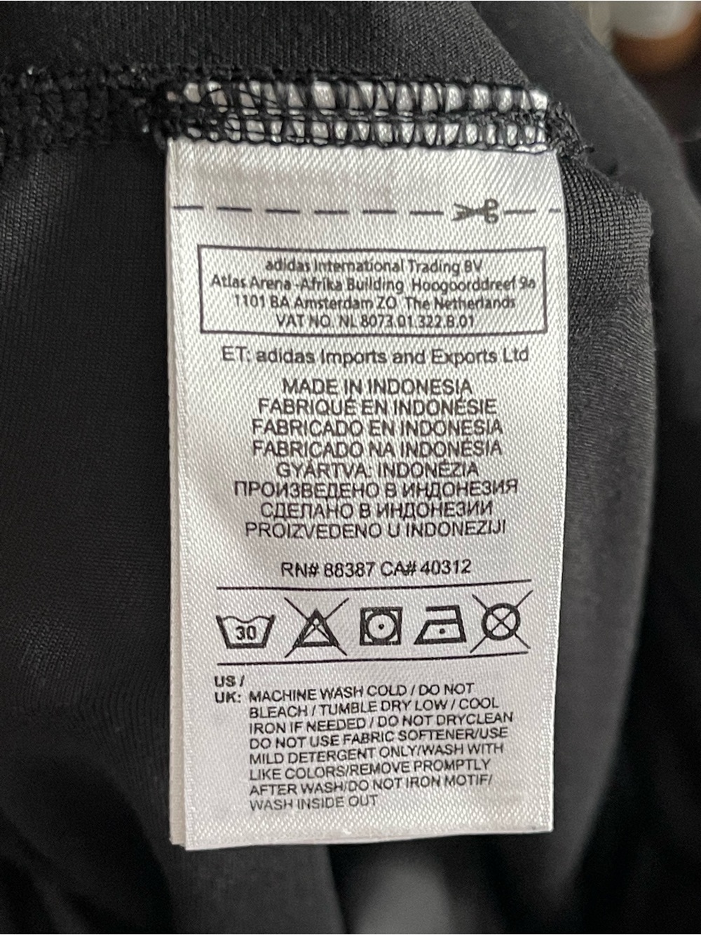 ADIDAS | Black Wide Leg Athletic Pants Sz M - Picture 7 of 7